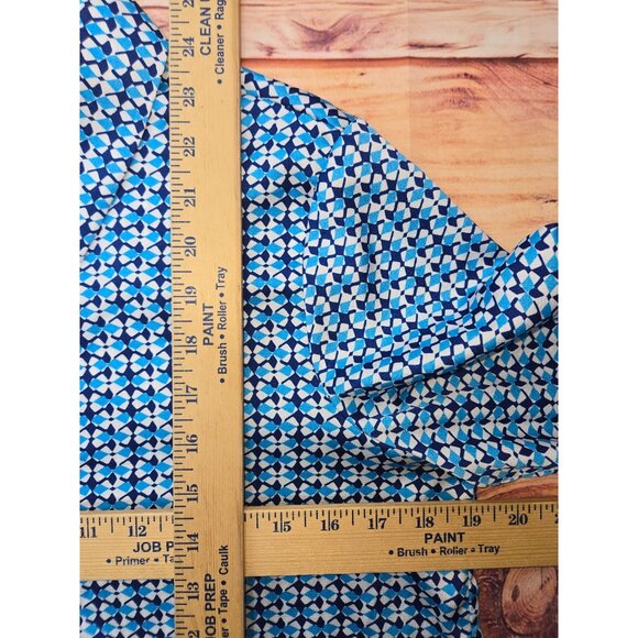 Zara Women's Blue Geometric Button-Up Western Shirt Small - Picture 9 of 9